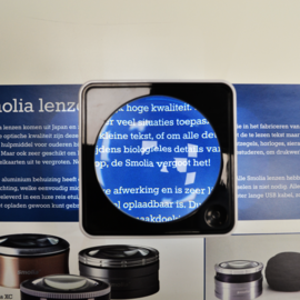 Smolia Square, vierkante loep, vergroot 4 keer