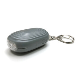 Persoonlijk alarm, grijs, 130 decibel, sleutelhanger en zaklamp