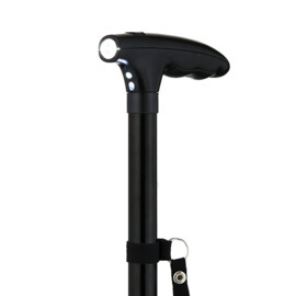 Wandelstok met 3 ingebouwde leds, inklapbaar, zeer stevig en solide voetstuk