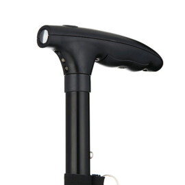 Wandelstok met 3 ingebouwde leds, inklapbaar, zeer stevig en solide voetstuk