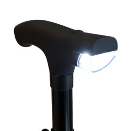 Wandelstok met ingebouwde led, soft touch handgreep en zeer solide voetstuk