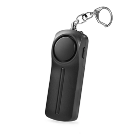Persoonlijk alarm, zwart, 130 decibel, sleutelhanger en zaklamp