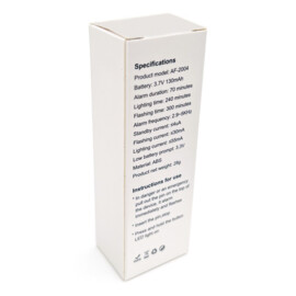 Persoonlijk alarm met oplaadbare batterij, zwart, 130 decibel, sleutelhanger en zaklamp