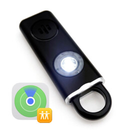 Persoonlijk alarm met Airtag functie, oplaadbare batterij, zwart, 130 decibel, sleutelhanger